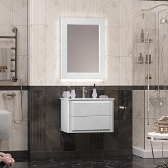 Opadiris Зеркало для ванной Луиджи 70 белое матовое – фотография-2